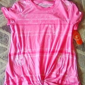 Soft Pink and White Scrunched Tee